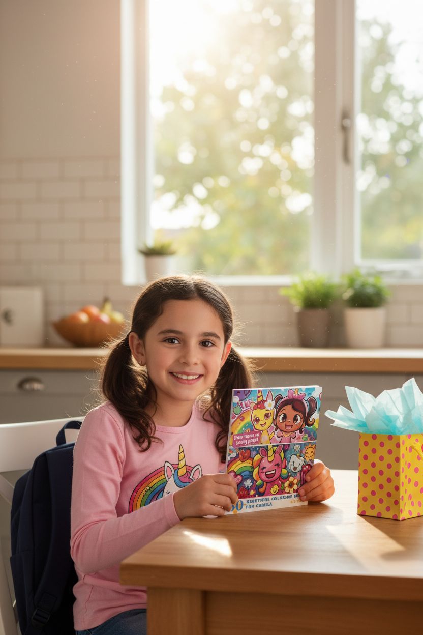 Camila coloring book in use