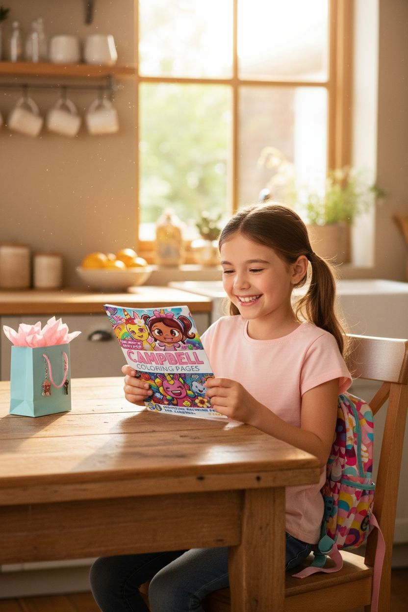 Campbell coloring book in use