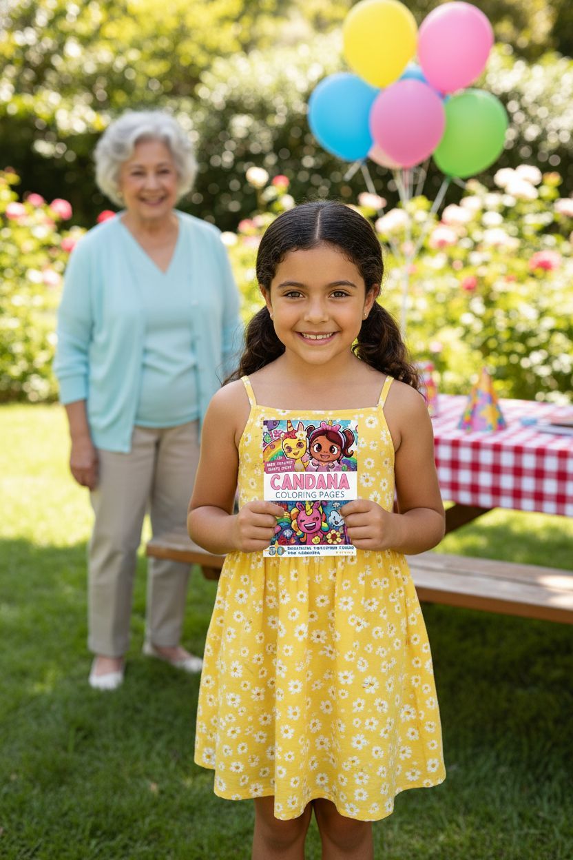 Candana coloring book in use