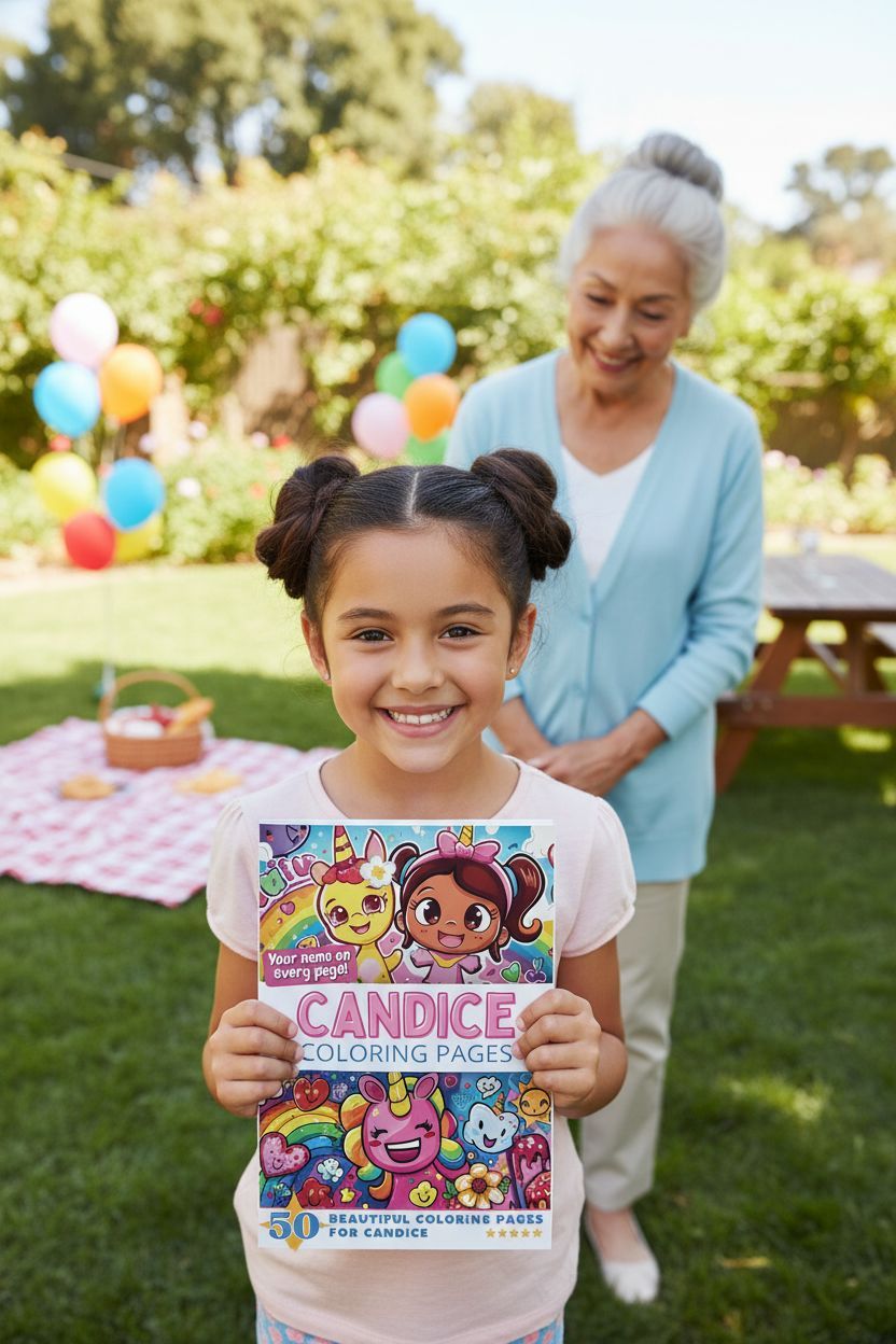 Candice coloring book in use