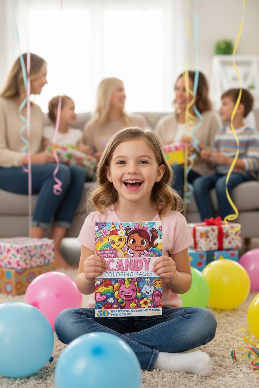 Candy coloring book in use
