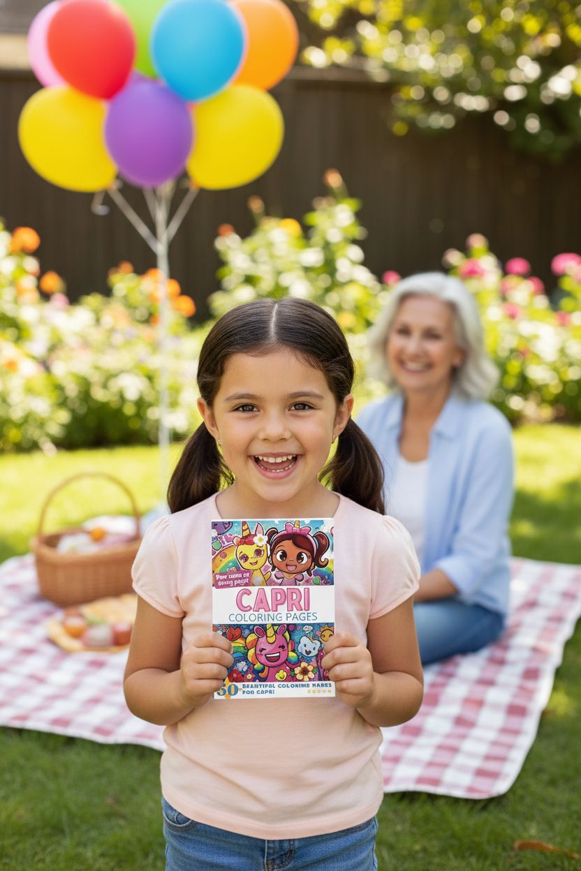 Capri coloring book in use