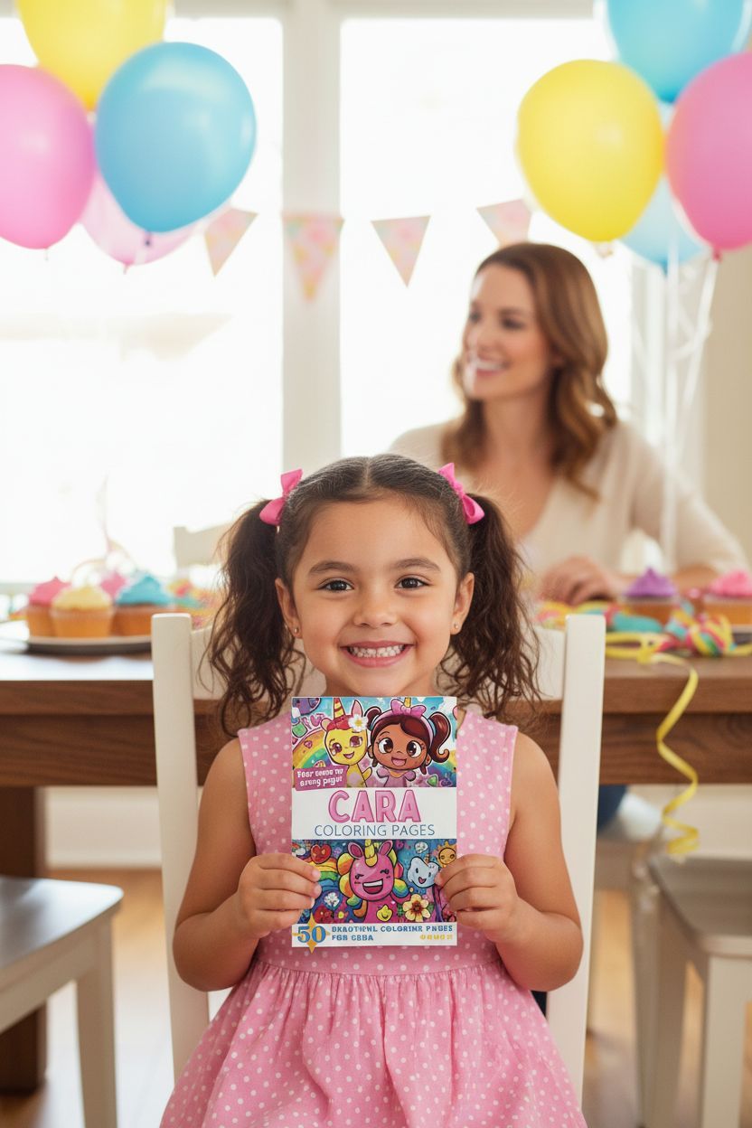 Cara coloring book in use