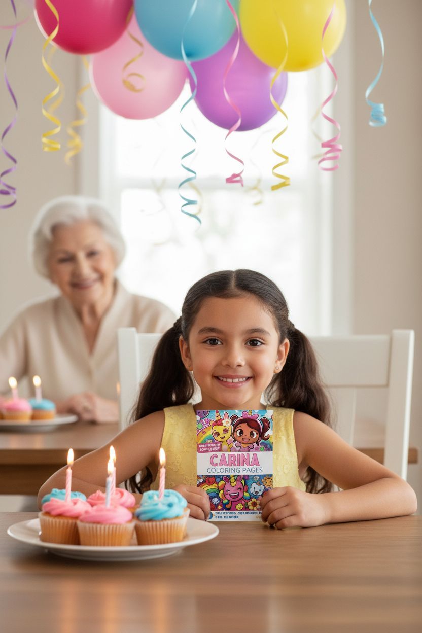 Carina coloring book in use