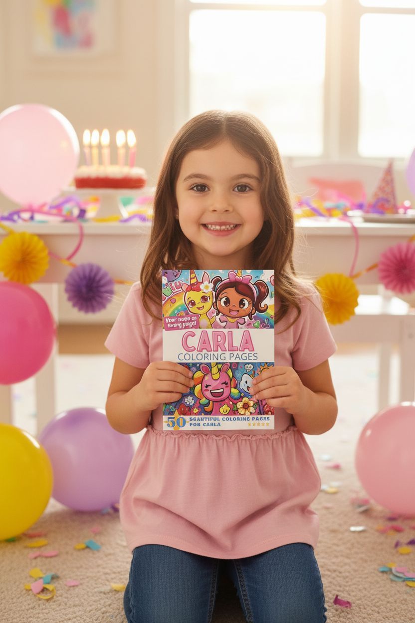 Carla coloring book in use