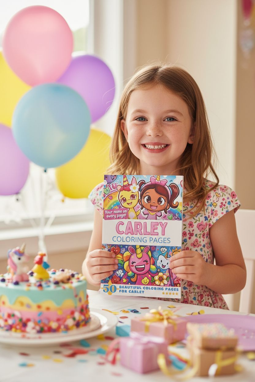 Carley coloring book in use