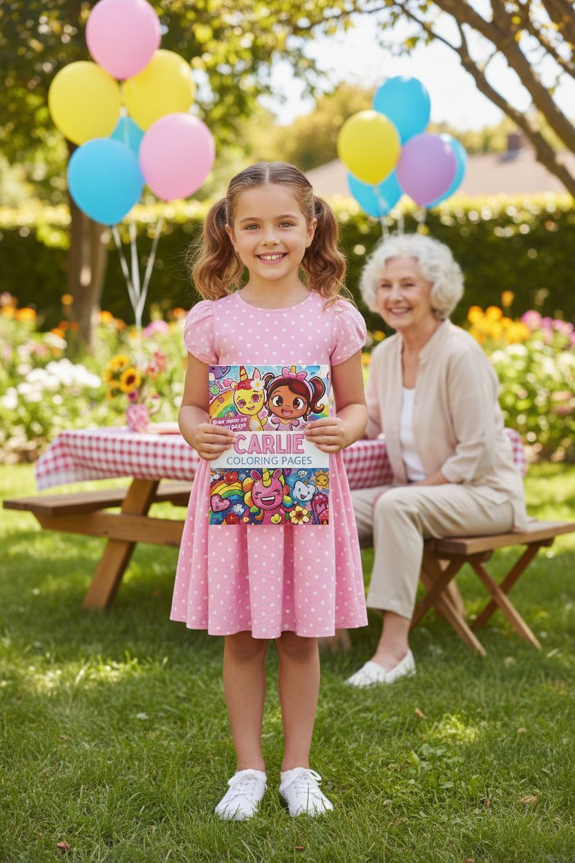 Carlie coloring book in use