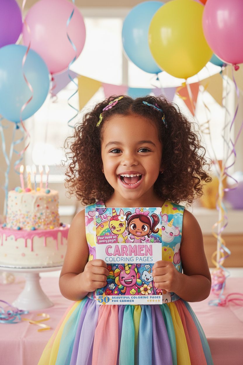 Carmen coloring book in use