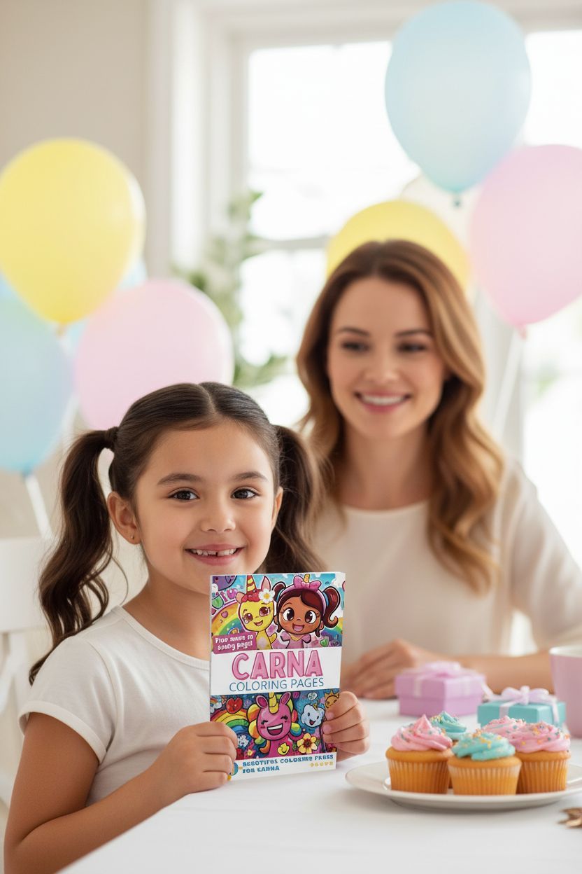 Carna coloring book in use