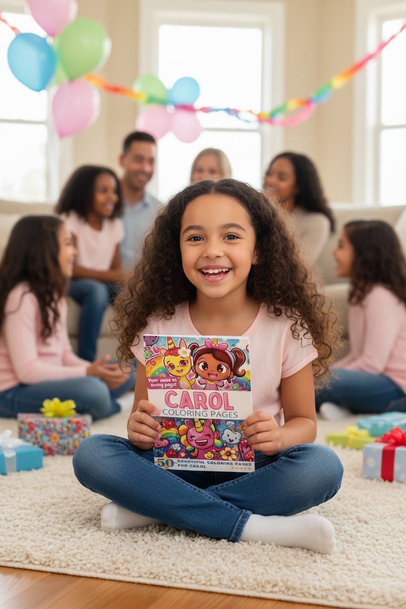 Carol coloring book in use