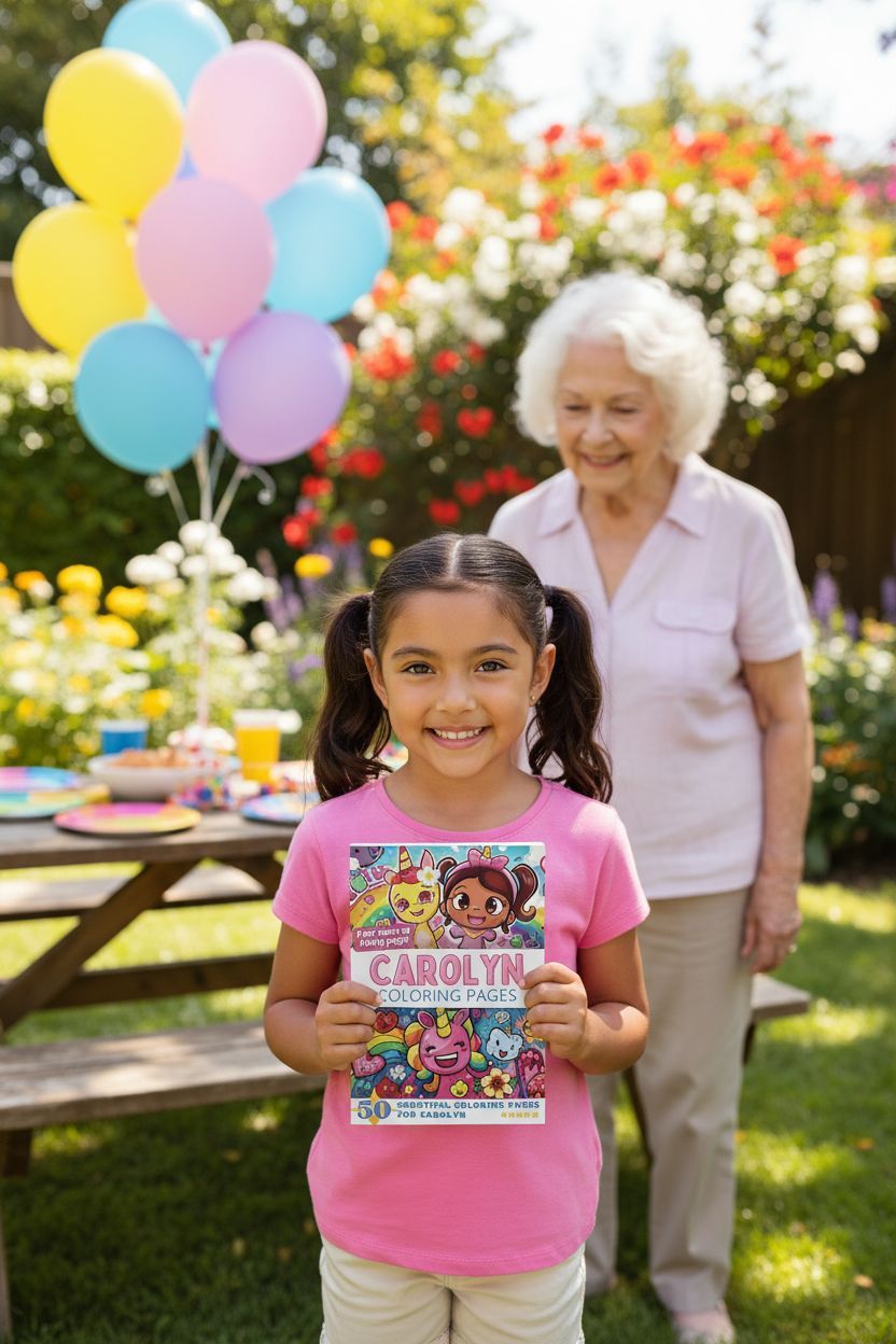 Carolyn coloring book in use