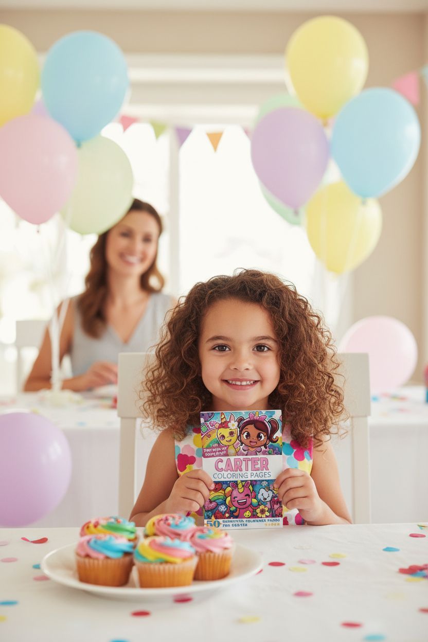 Carter coloring book in use