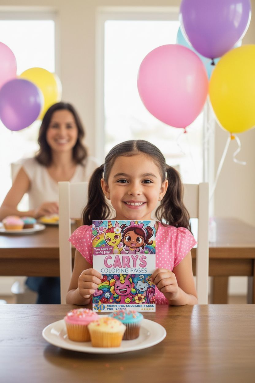 Carys coloring book in use