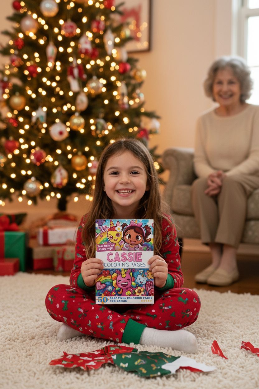 Cassie Christmas coloring pages gift