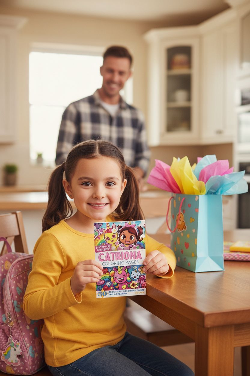 Catriona coloring book in use