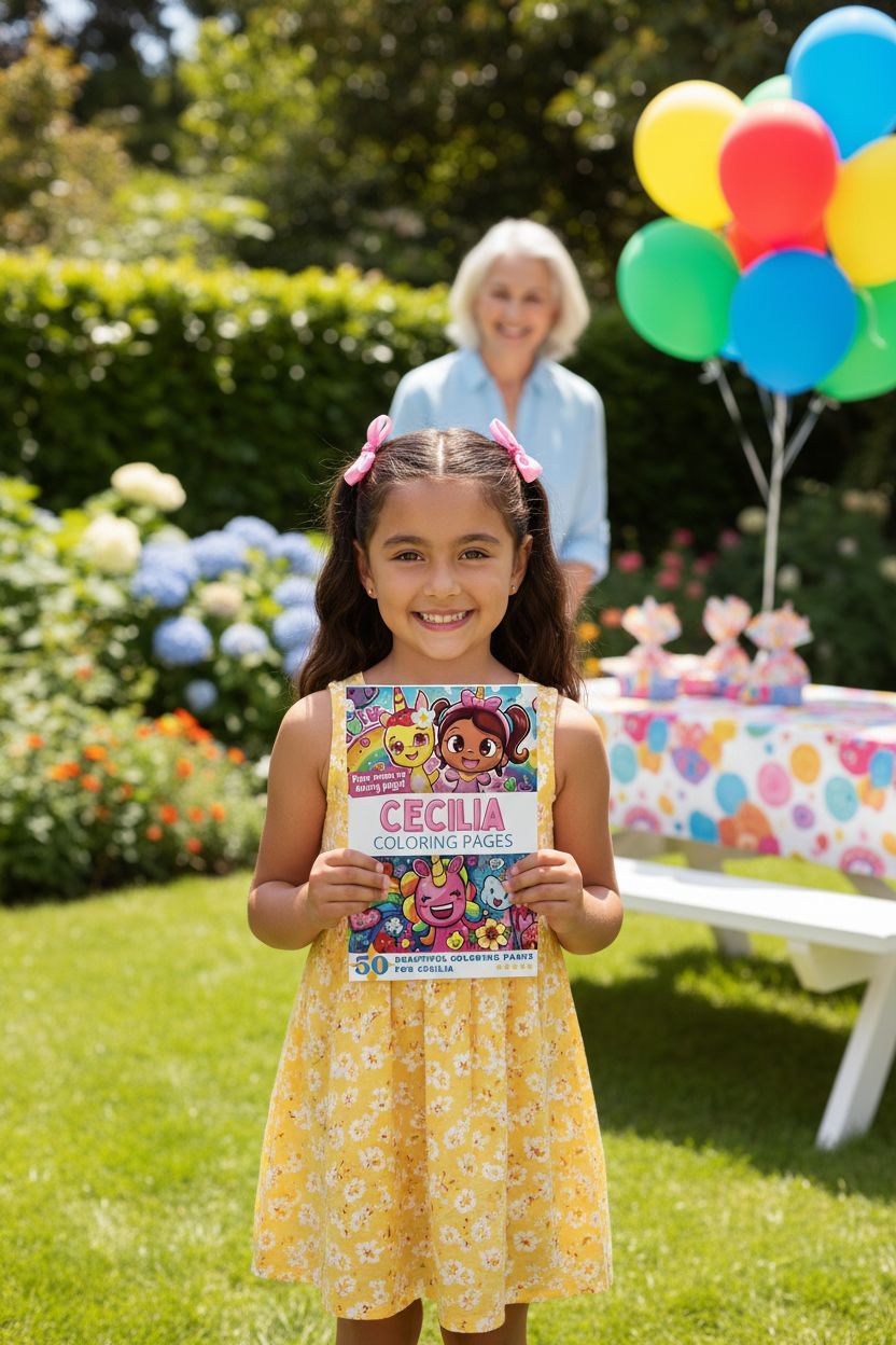 Cecilia coloring book in use