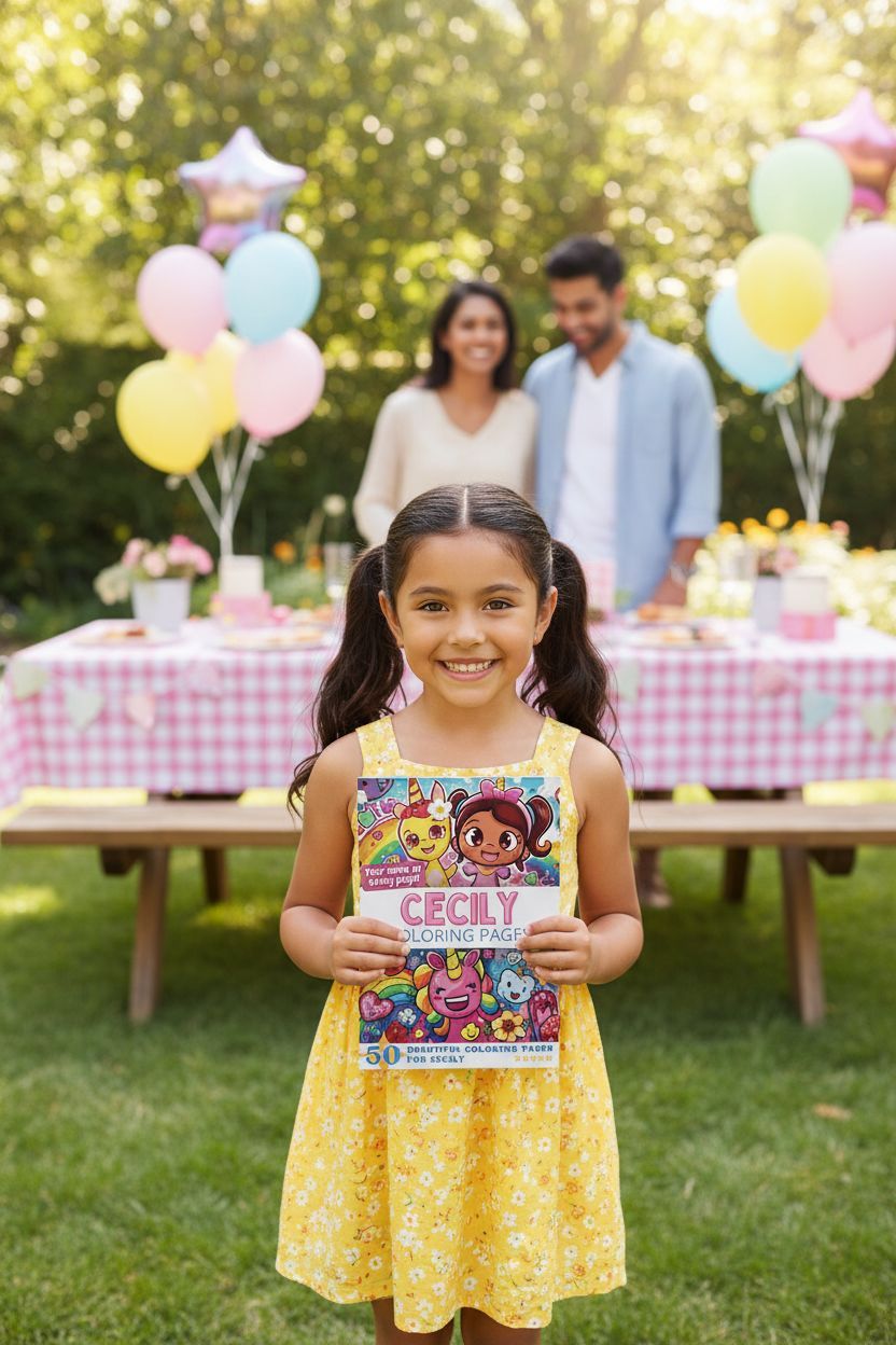 Cecily coloring book in use