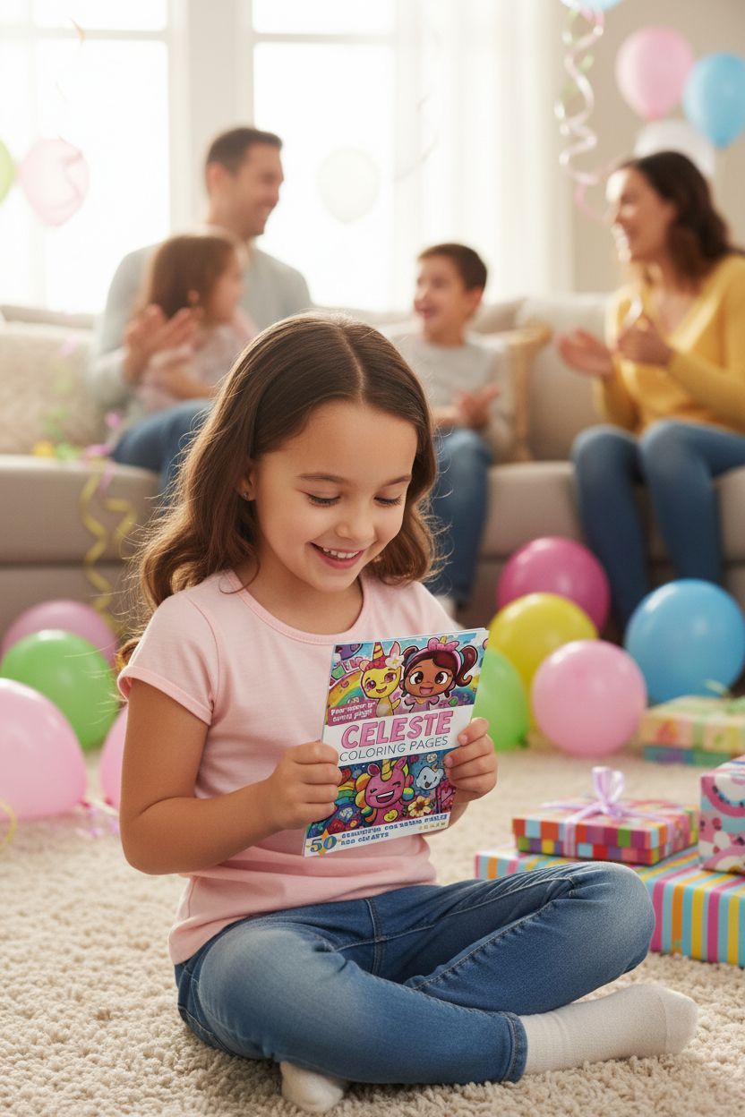 Celeste coloring book in use