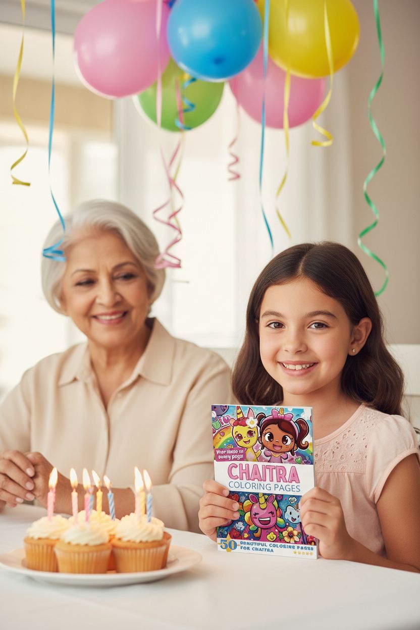 Chaitra coloring book in use