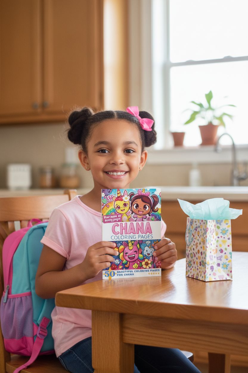 Chana coloring book in use