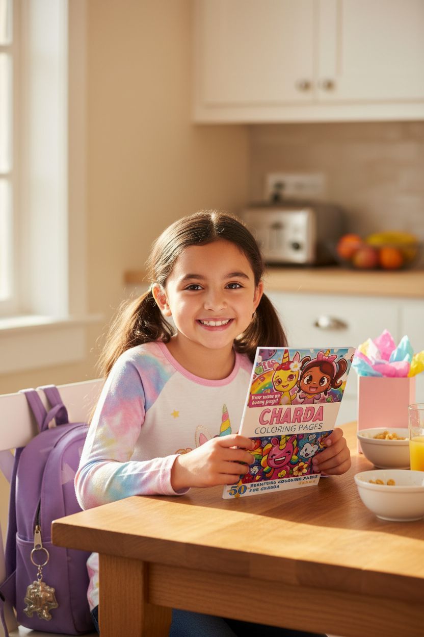 Charda coloring book in use