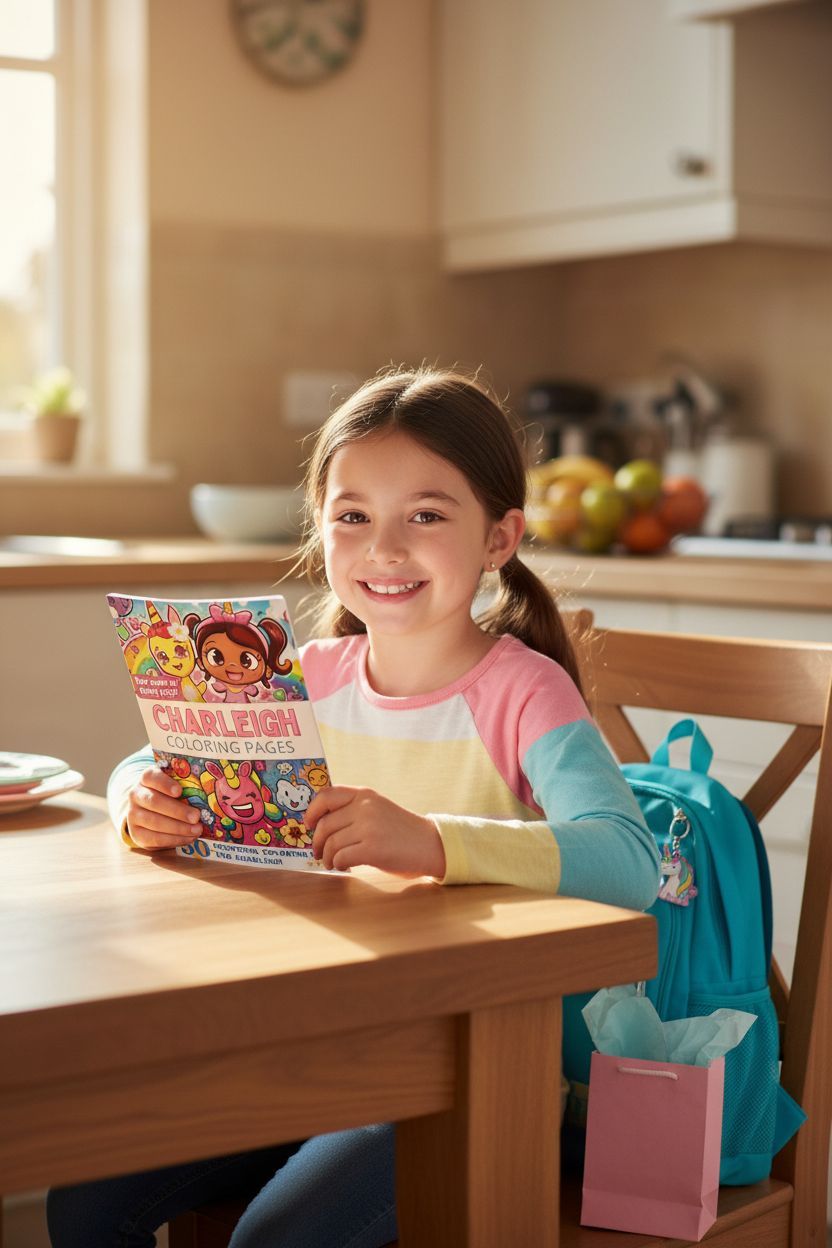 Charleigh coloring book in use