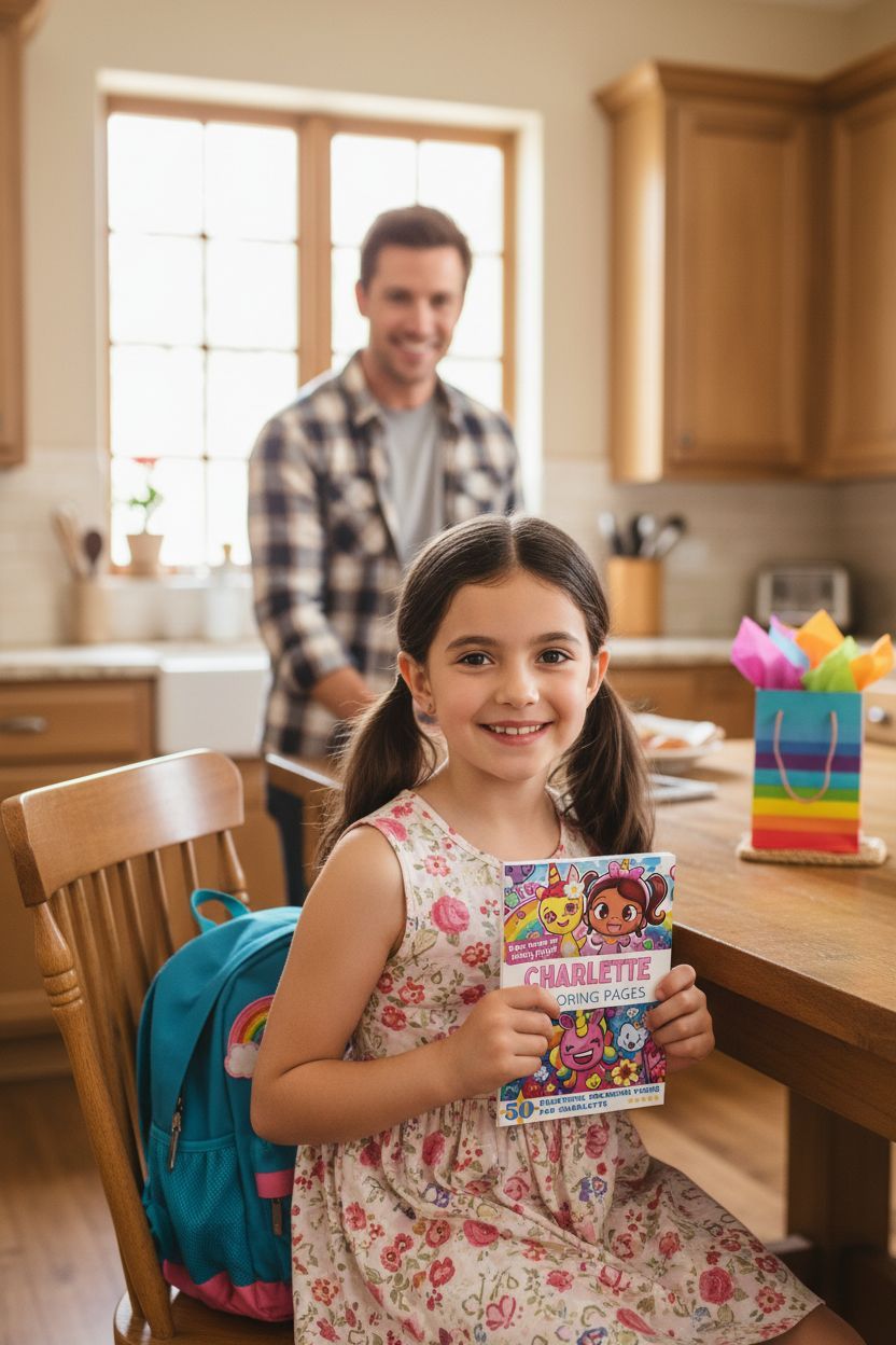 Charlette coloring book in use