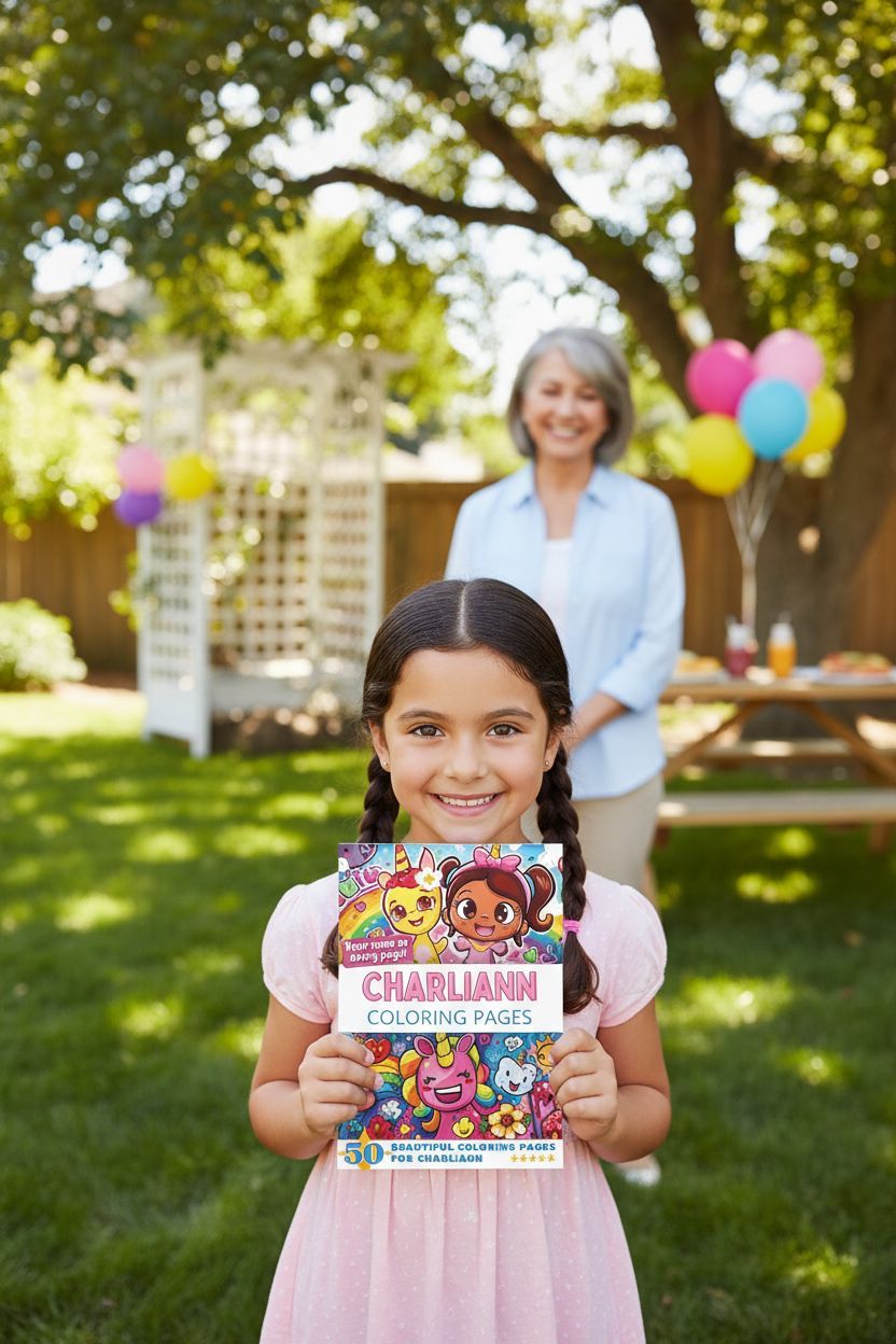 Charliann coloring book in use