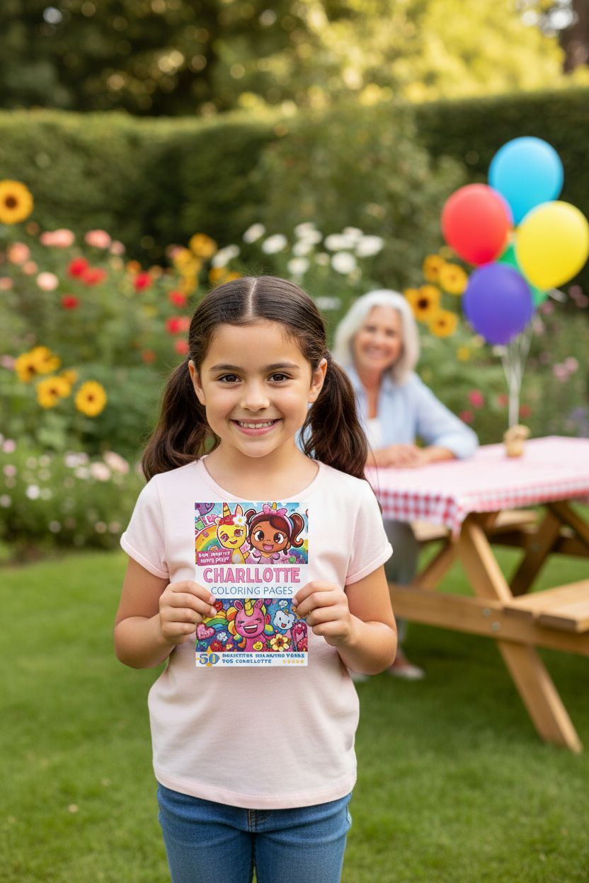 Charllotte coloring book in use