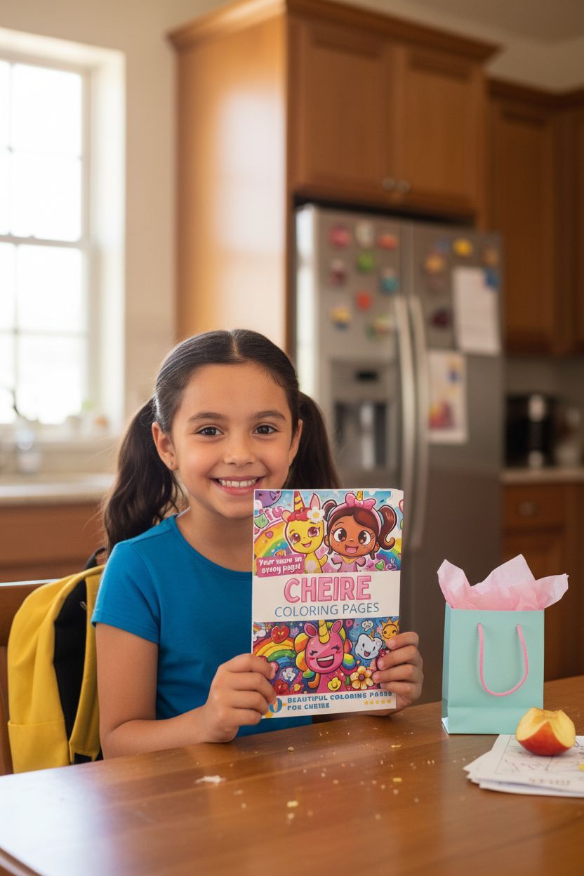 Cheire coloring book in use