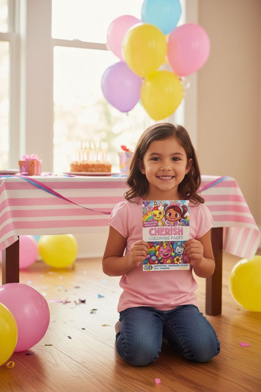 Cherish coloring book in use