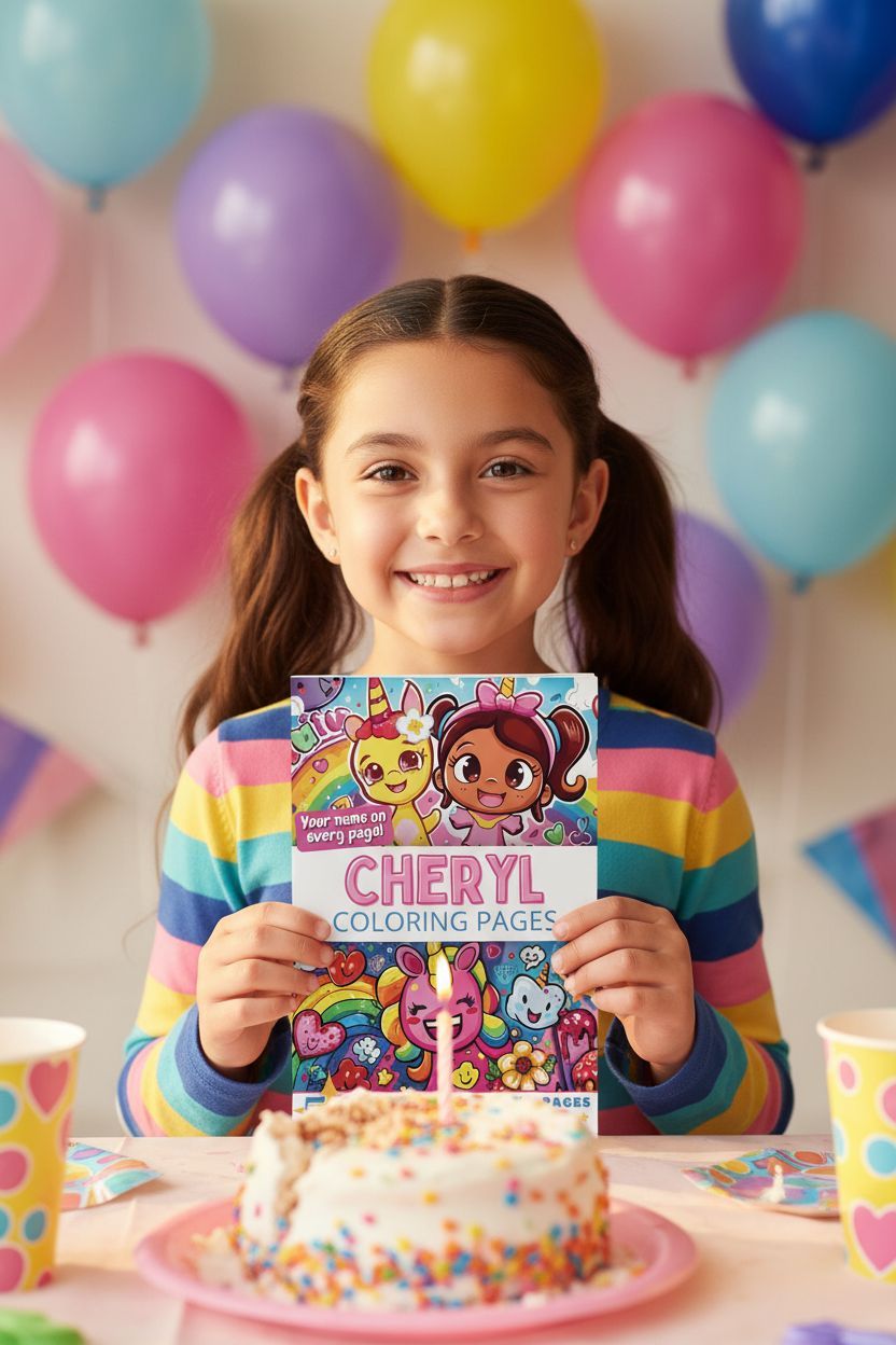 Cheryl coloring book in use