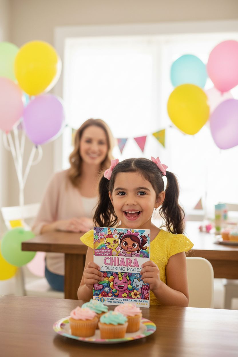 Chiara coloring book in use