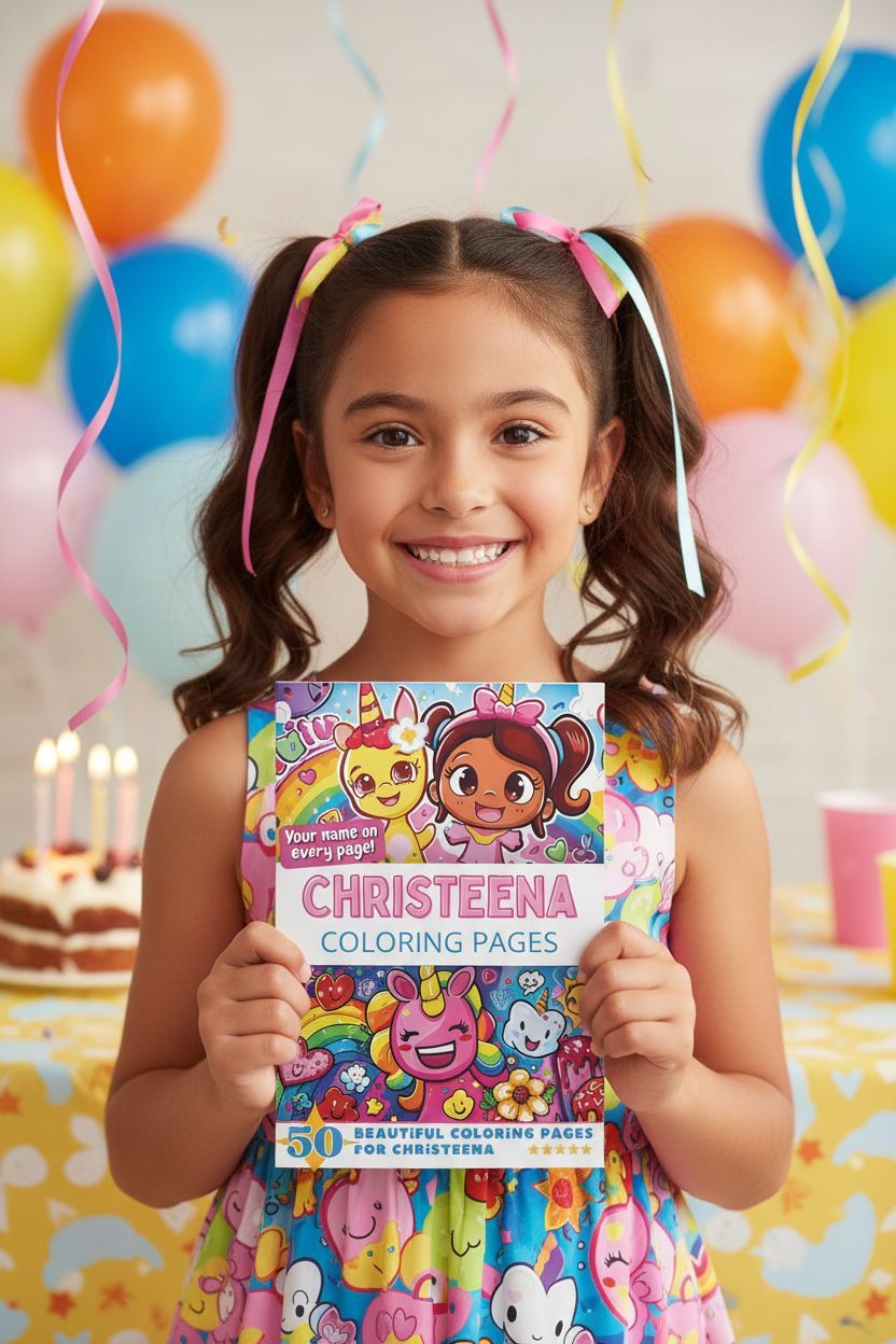 Christeena coloring book in use