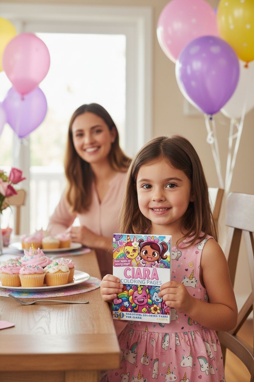 Ciara coloring book in use