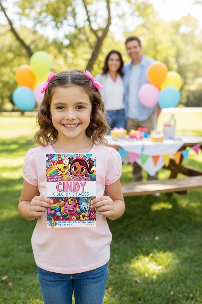 Cindy coloring book in use