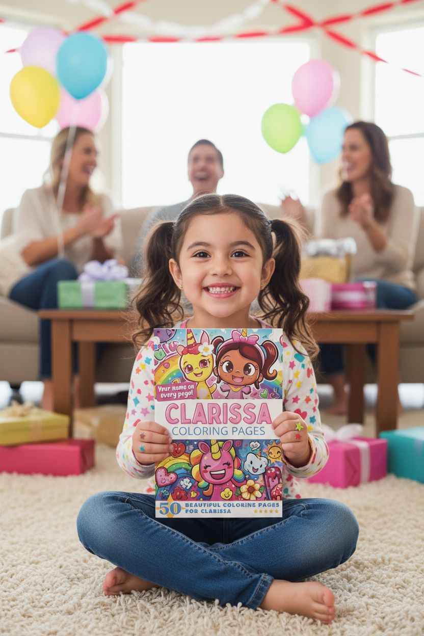 Clarissa coloring book in use