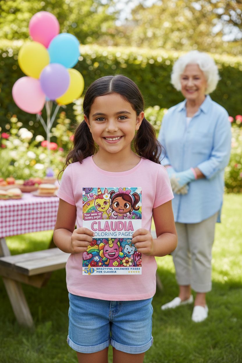 Claudia coloring book in use