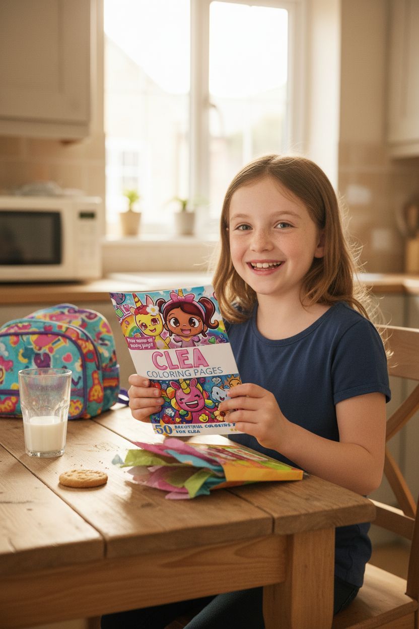 Clea coloring book in use