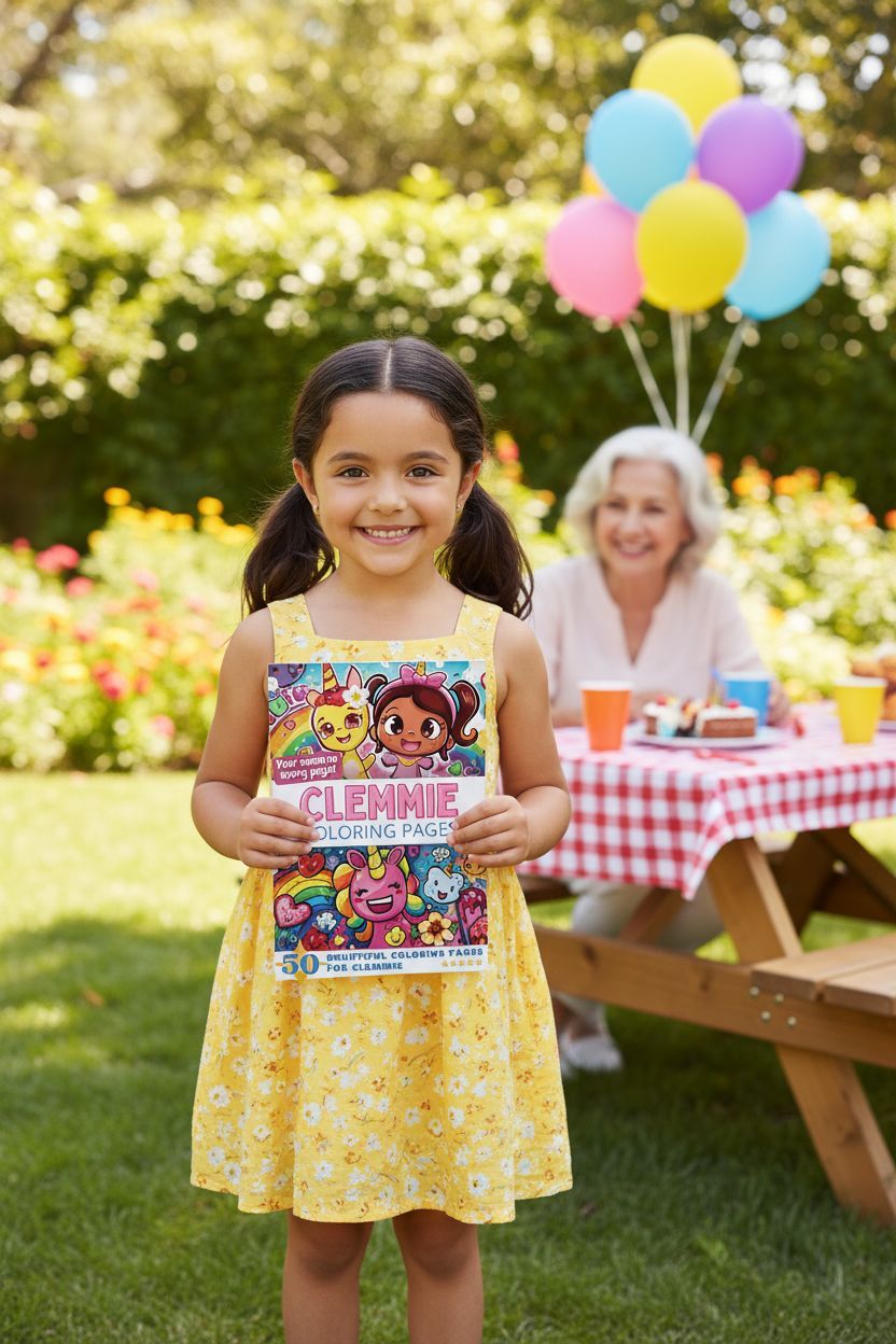 Clemmie coloring book in use