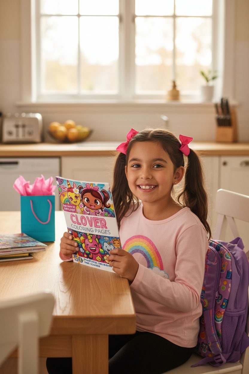 Clover coloring book in use