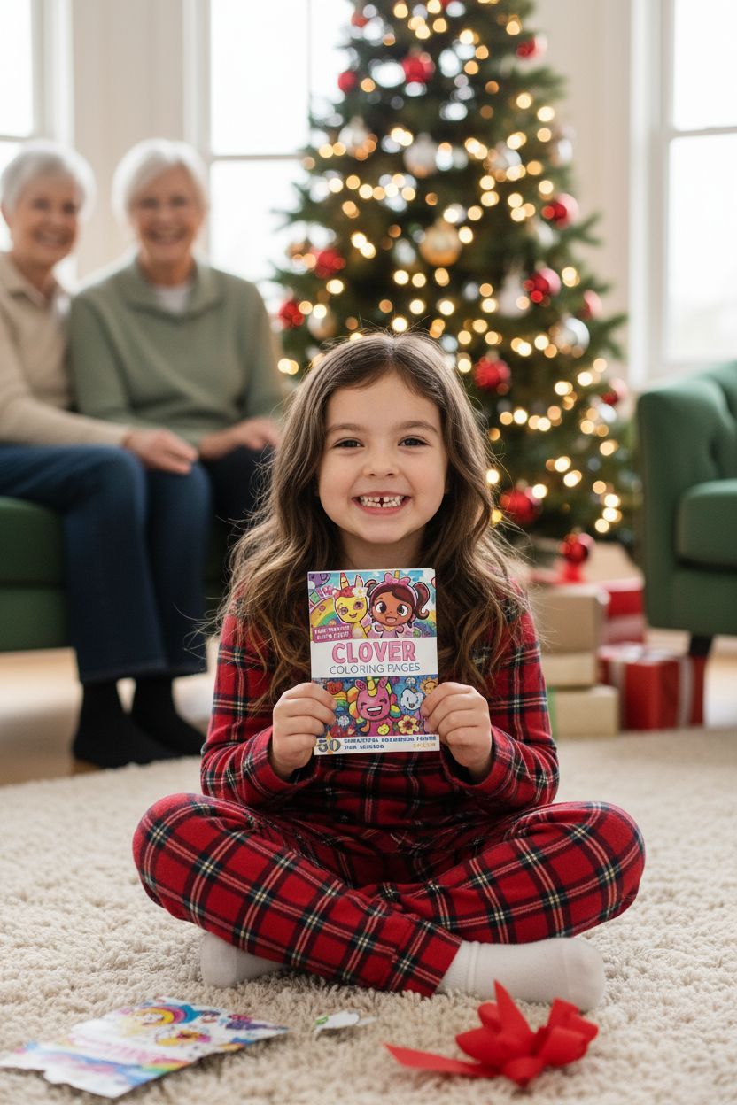 Clover Christmas coloring pages gift