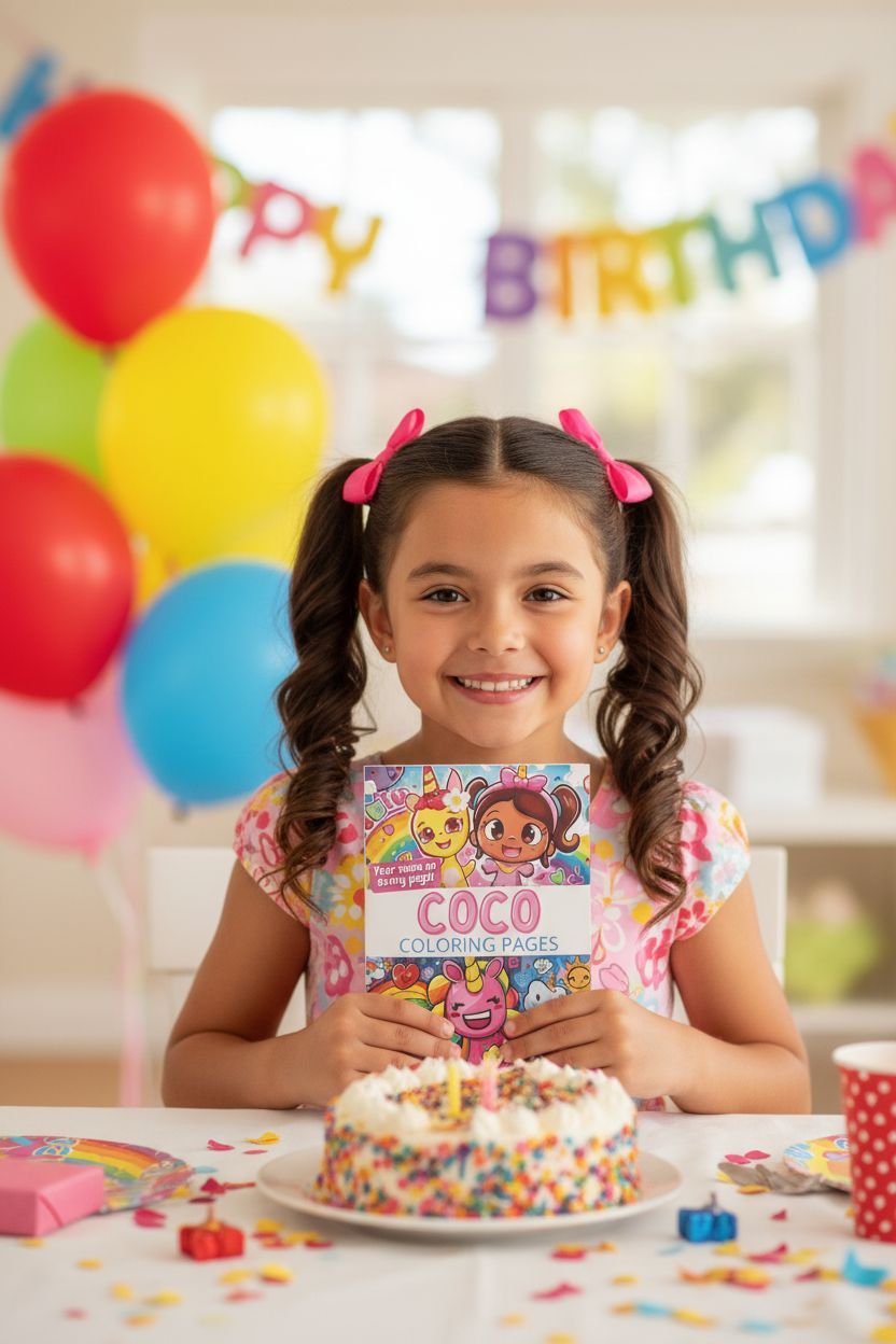 Coco coloring book in use