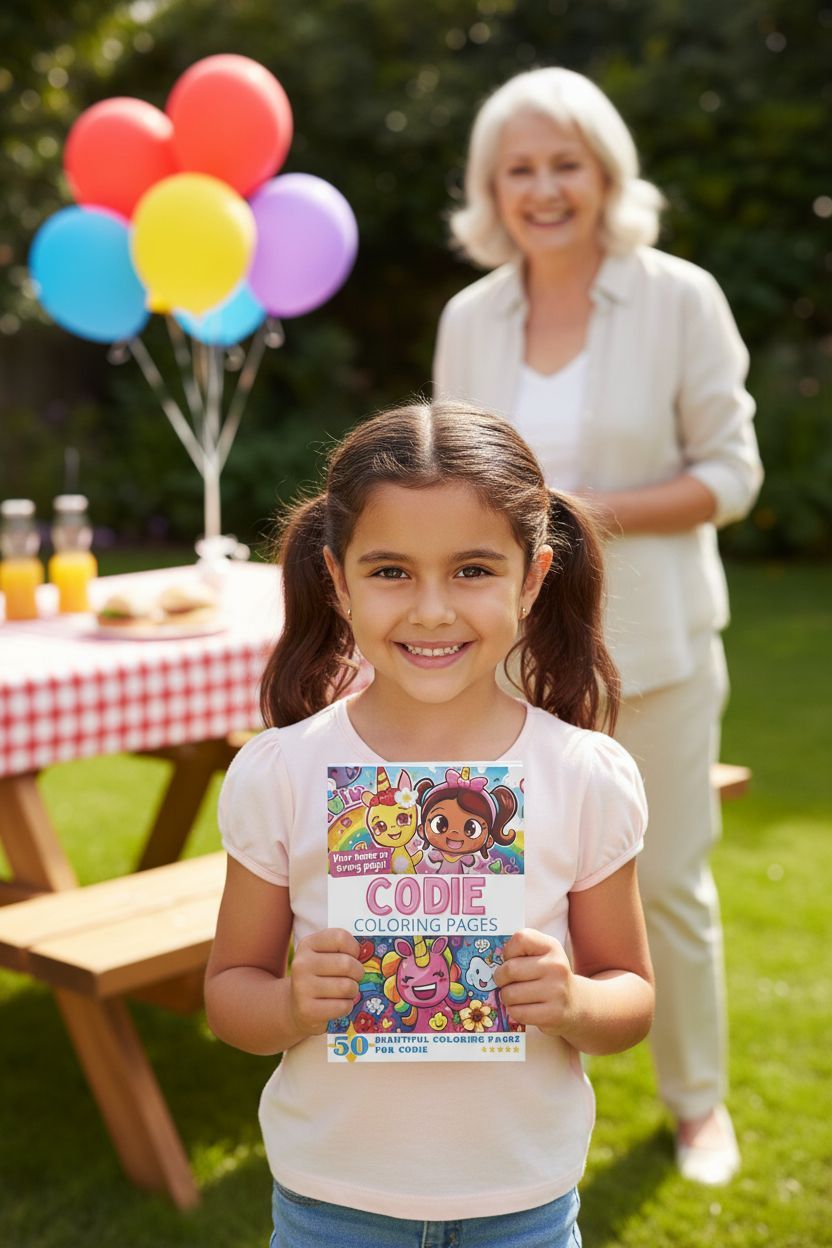 Codie coloring book in use