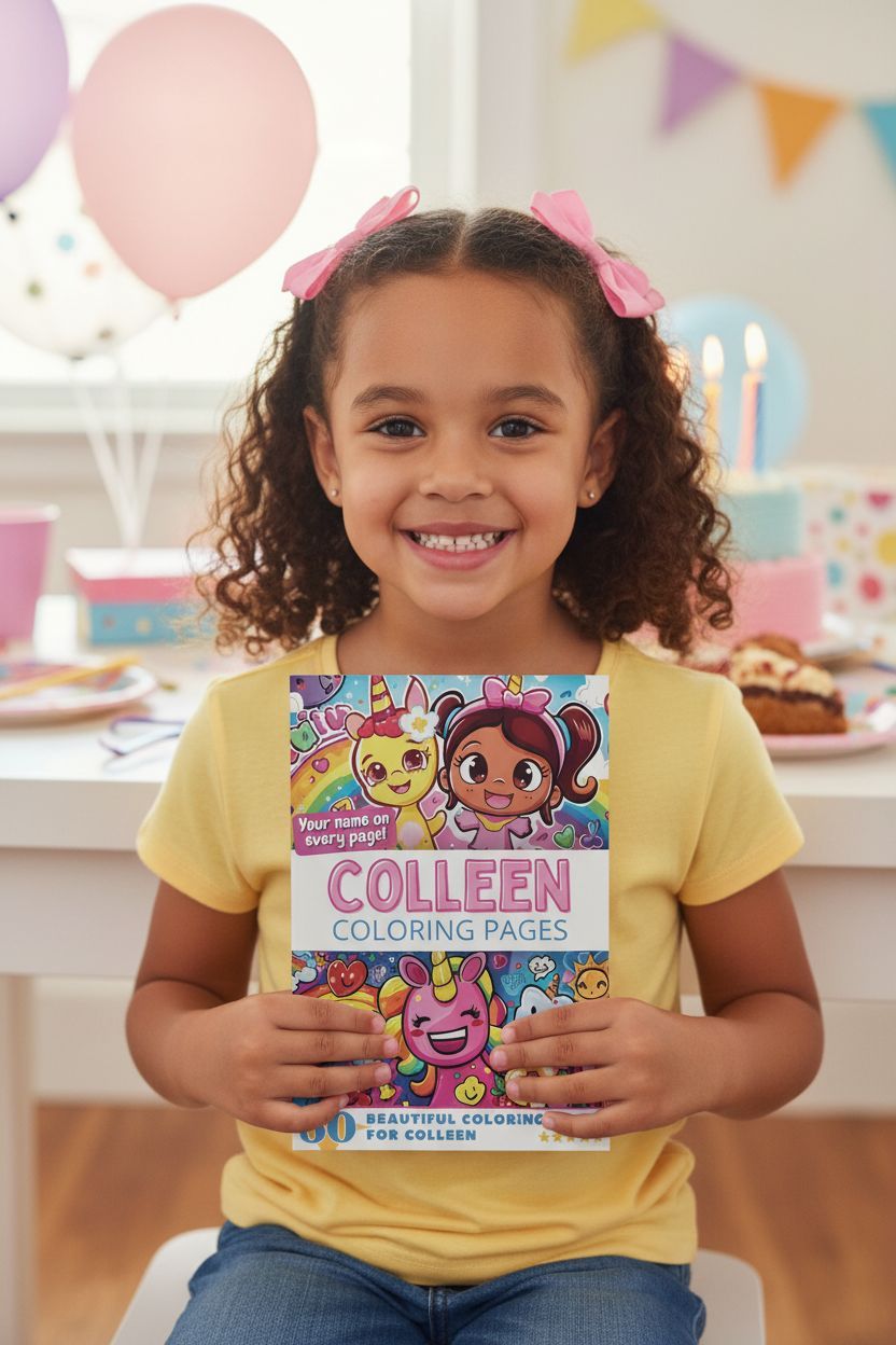 Colleen coloring book in use