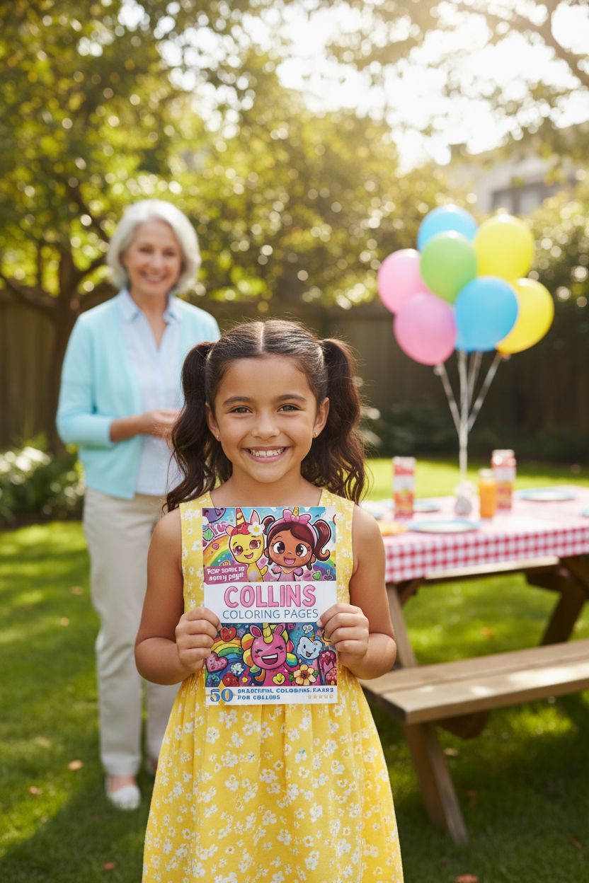 Collins coloring book in use