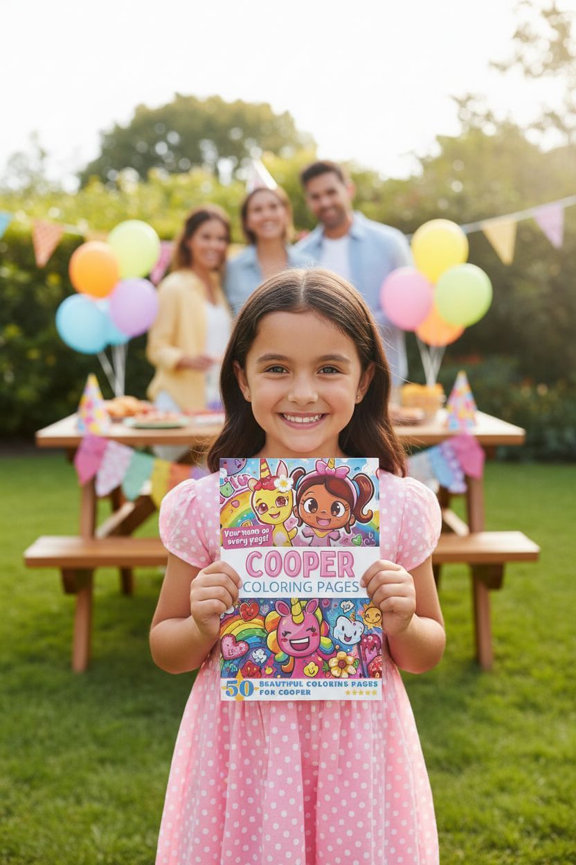 Cooper coloring book in use