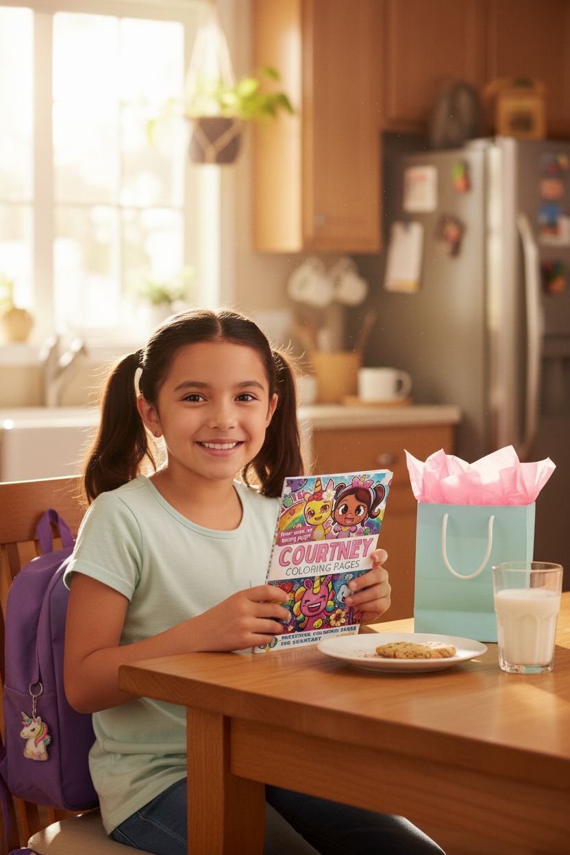 Courtney coloring book in use