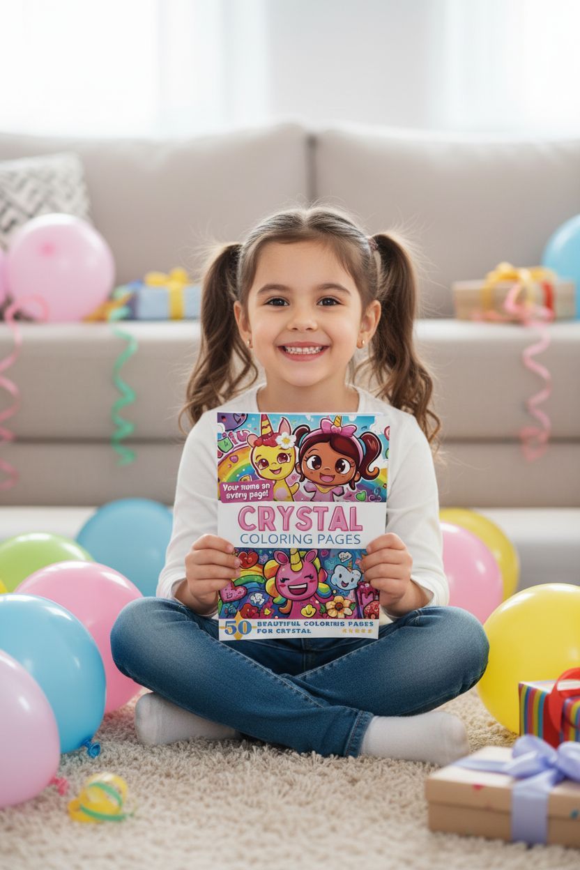 Crystal coloring book in use