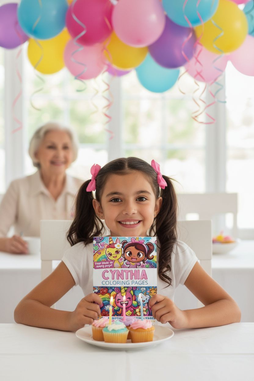 Cynthia coloring book in use